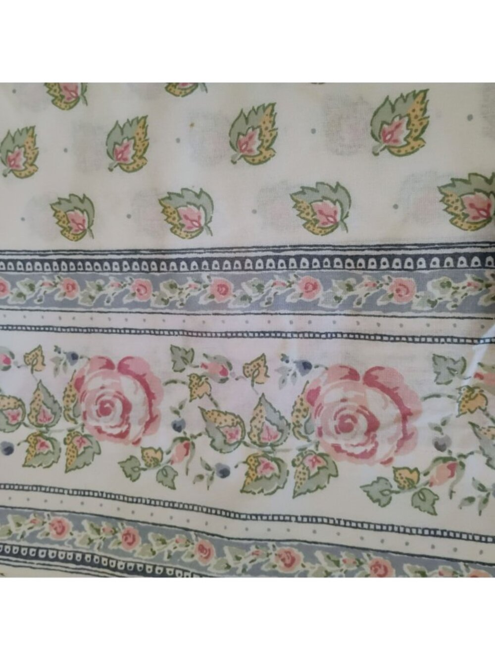 Vintage Westpoint Stevens Queen Flat Sheet 2 Pillowcases Pink Rose Cottagecore - Picture 3 of 6